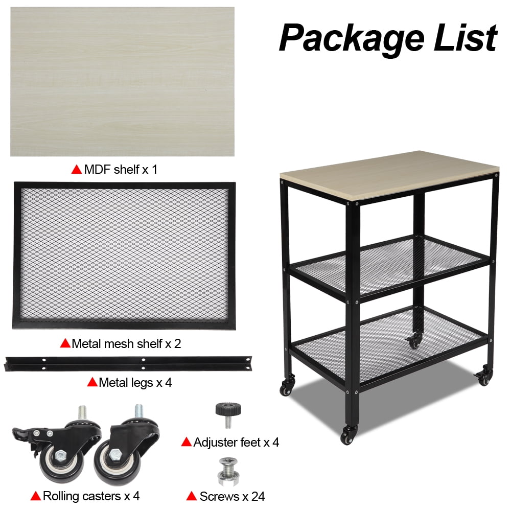 Kepooman 3-Tier Kitchen Microwaves Cart on Wheels with Storage Shelf and Cabinet for Living Room, White Kepooman 3-Tier Kitchen Microwaves Cart on Wheels with Storage Shelf and Cabinet for Living Room, White