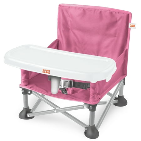 bright starts pop ‘n sit portable booster seat, pink, 6+ months