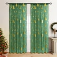 thumbnail image 4 of Fmbmuo Christmas Curtains Christmas Tree Print Green Fade Proof Light Filtering Decorations， UV Resistant Art Deco Rod Pocket 1 pcs Window Curtains， Bedroom/Living Room,108 Inch, 4 of 5