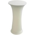 thumbnail image 1 of wonima02 24" x 43" Fitted Stretch Cocktail Table Cover Highboy High Top Round Buttom Cocktail Tablecloth for Party Pub Banquet Bistro (1, Ivory), 1 of 1