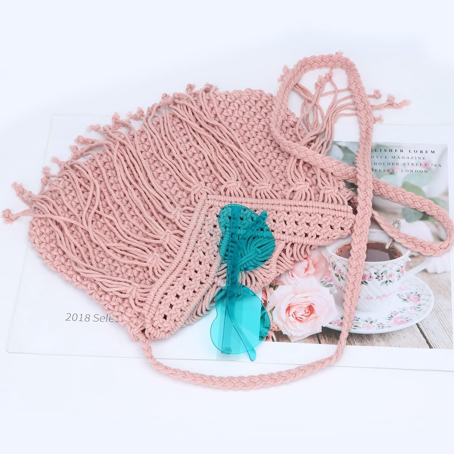 Retro Crochet Crossbody Shoulder Bag for Women Woven Fringe hobo bags Summer Beach Handmade Purse