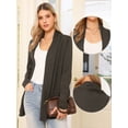 thumbnail image 2 of DARING DIVA Open Front Long Sleeve Lightweight Knit Cardigans XS Dark Brown, 2 of 6