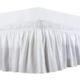 thumbnail image 1 of The Great American Store- Easy to Fit Wrap Around Bed skirt/Dust Ruffle 450 TC Cotton (Solid White, Twin) - 14 Inch Drop Length Easy to Care, Hotel Quality Elastic Dust Ruffle, Adjustable Bed Skirt, 1 of 3