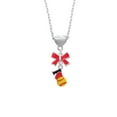 thumbnail image 2 of Delight Jewelry Silvertone I love Softball - Red Heart Red Bow Heart Necklace, 2 of 4