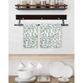 thumbnail image 3 of Blue Green Eucalyptus Kitchen Dish Towels for Drying Dishes Set of 3, Spring Botanical Leaves Weeping Waffle Weave Microfiber Hand Tea Bathroom Towels Quick Dry & Absorbent Towel 15.7x23.6, 3 of 7