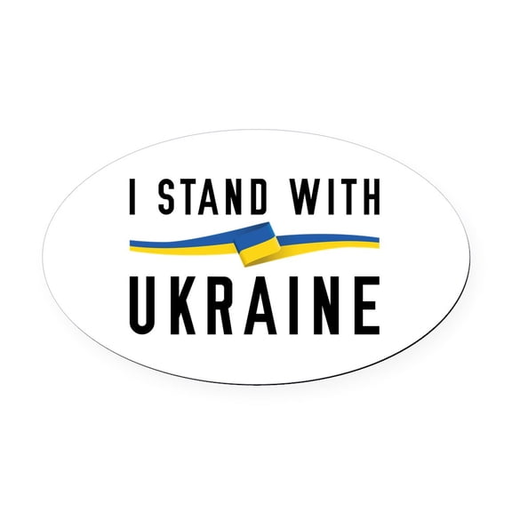 CafePress - I Stand With Ukraine - Oval Car Magnet