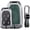 Green-Short keychain, variant on Key Fob Cover Compatible with Chevrolet Silverado Traverse Equinox GMC Sierra 1500 2500HD 2021-2025 Leather/Zinc Alloy 5 Button Keychain Case Holder Protector,Green-Long keychain