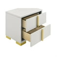 thumbnail image 3 of Dex 22 Inch Nightstand- 2 Drawers with Long Vertical Gold Handles- White, 3 of 6