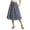 03 Blue Floral, variant on Womens Midi Skirts with Pockets A-Line Casual High Waist Elastic Western Flowy Skirts for Women S-XXL