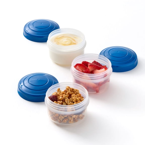 Rubbermaid Pack & Go 130 mL Mini Bites Containers, 3-Pack with Secure Lids and Stackable Design