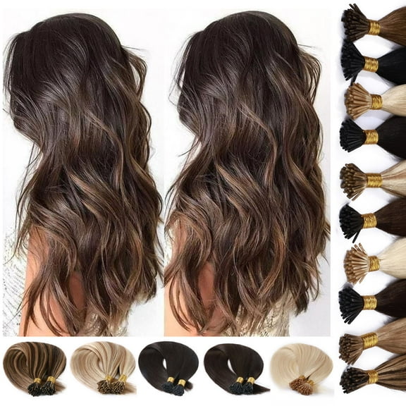 MY-LADY Stick Hair or I-Tip 100% Remy Human Hair Extensions Hairpiece for Women Straight 16"-22" 50S