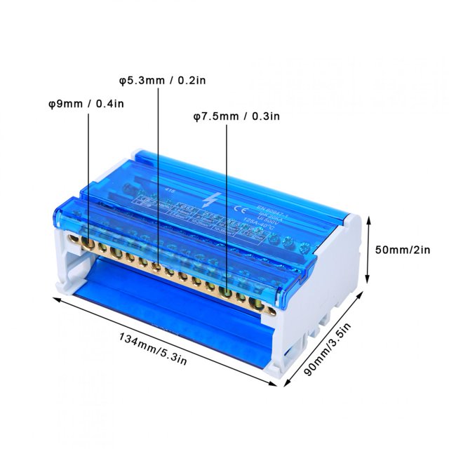 Junction Box, Terminal Block Distribution Box, Terminal Block Distribution Module, Din Rail 4- Single Phase With Transparent Dust Cover