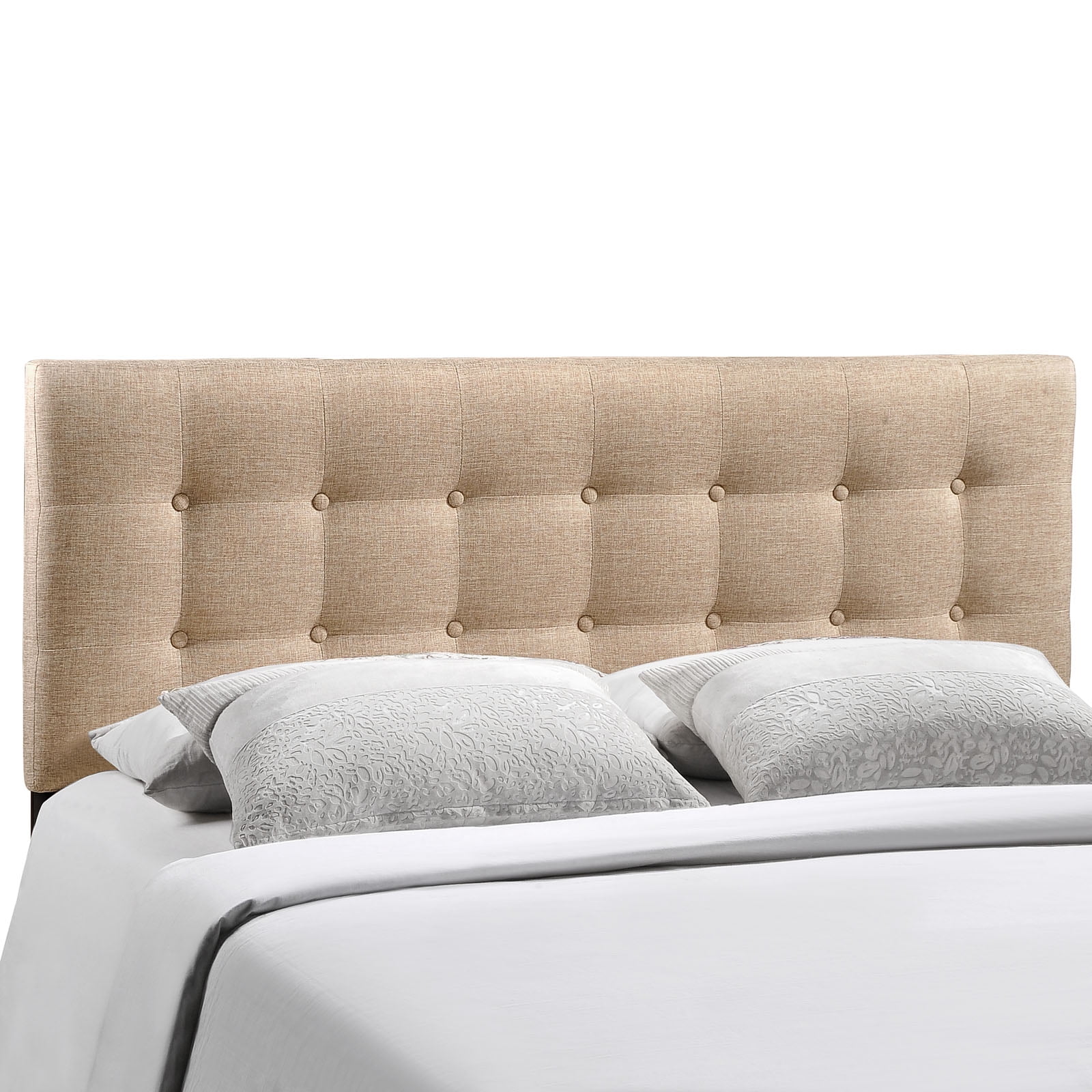 Modway Emily Tufted Button Headboard, Full, Beige