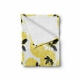 thumbnail image 2 of Bee Soft Flannel Fleece Blanket, Bees and Dandelion Flowers in Nature Detail Theme on White Background Print, Cozy Plush for Indoor and Outdoor Use, 50" x 70", Yellow Black and White, by Ambesonne, 2 of 6