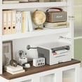 thumbnail image 2 of Homfa 73" Tall Bookcase with Door, 5-tier Bookshelf with Counter Top, Printer Stand for Home Office Living Room, White Oak, 2 of 10