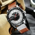 thumbnail image 5 of CURREN Wrist Watches for Men Quartz Leather Blue Male Clock 2021 Fashion Casual Top Brand Wristwatches with Date, 5 of 6