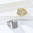 thumbnail image 4 of PAURO Men's Stainless Steel Round Cubic Zirconia Micro Pave Wedding Band Ring Gold Size 12, 4 of 5