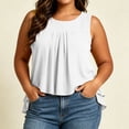 thumbnail image 2 of yillto Women Plus Size Dressy Tank Sleeveless Office Tops Casual Business Work Crewneck Pleated Shirts, 2 of 7