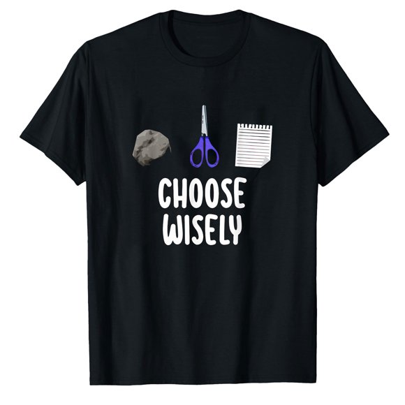 AALJY Rock Paper Scissors Hand Game Shirt Funny Choose Wisely Kids T-Shirt
