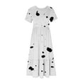 thumbnail image 3 of Midsumdr Womens Dresses Fashionable Short Sleeve Round-Neck Loose Summer Dress Floral Printed Boho Plus Size Swing Maxi Dress, 3 of 5