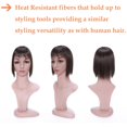 thumbnail image 4 of MY-LADY Synthetic Hair Topper with 3D Air Bangs Clip in Top Extensions Closure Hair Piece for Women dark brown, 4 of 8