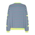 thumbnail image 5 of Green Womens Tops Oversized Sweatshirt for Women Fashion Long Sleeve Striped Sweatshirts Crewneck Shirts Outfits Fall Outfits for Women 2025, 5 of 6