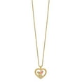 thumbnail image 2 of Diamond2Deal 10K Tri-Color Gold Rose in Heart Necklace for Women 18", 2 of 6