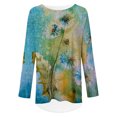 thumbnail image 2 of CLOOCL Oversized Women Blouse Retro Dandelion Pattern Printed Plus Size Female Long Sleeve Woman Fashion Lady Tops, 2 of 6