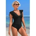 thumbnail image 3 of Beautyin Sexy Monokini Swimwear One Piece Swimsuit Women Ruffle V Collar Bathing Suit, 3 of 7