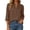 Coffee, variant on Women Stand Collar Split Neck Half Placket Elbow Sleeve Relaxed Fit Side Pocket Solid Tone Casual Transitional Season Layering Blouse Assorted Tone Selection Option (Army Green,L)