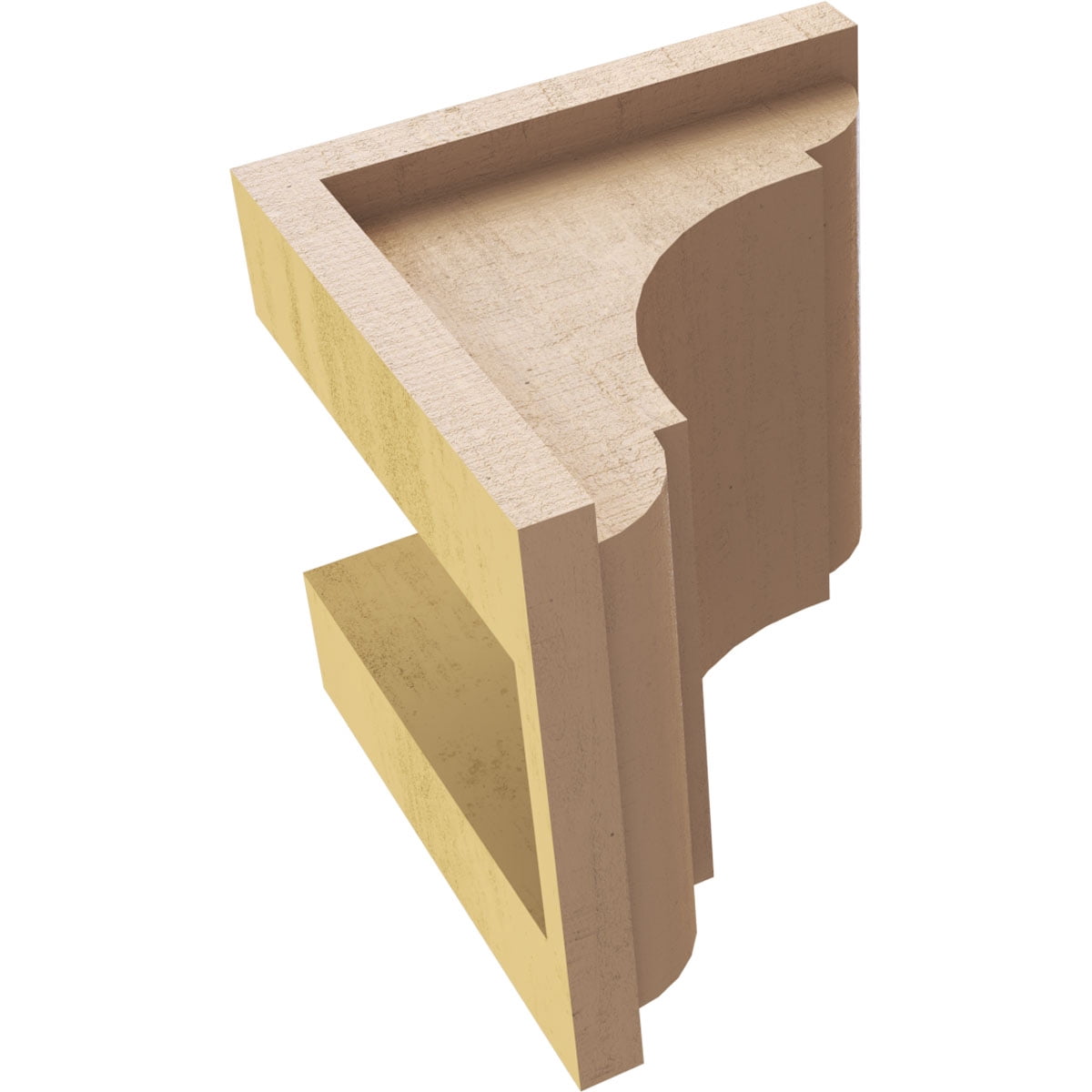 6"W x 6"D x 6"H Wide Bryant Rough Cedar Woodgrain TimberThane Corbel, Primed Tan