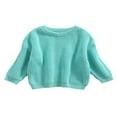thumbnail image 1 of Toddler Infant Baby Girl Boy Knit Sweater Solid Color Oversized Crewneck Warm Pullover Sweatshrit Fall Winter Tops, 1 of 7