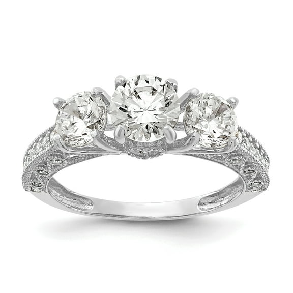 Primal Gold 10 Karat White Gold Cubic Zirconia Ring