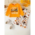 thumbnail image 2 of Wassery Kids Girl Thanksgiving Outfits Set Clothes 12M 18M 2T 3T 4T Toddler Girls Long Sleeve Turkey Print Sweatshirt+Flare Pants 2Pcs Thanksgiving Clothing for Children Girl, 2 of 9