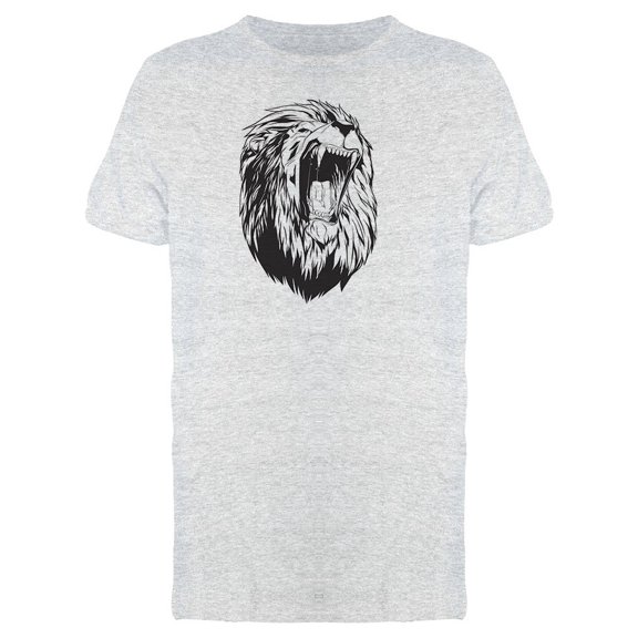 Grunge Lion Roaring Sketch Tee Men's -Image by Shutterstock