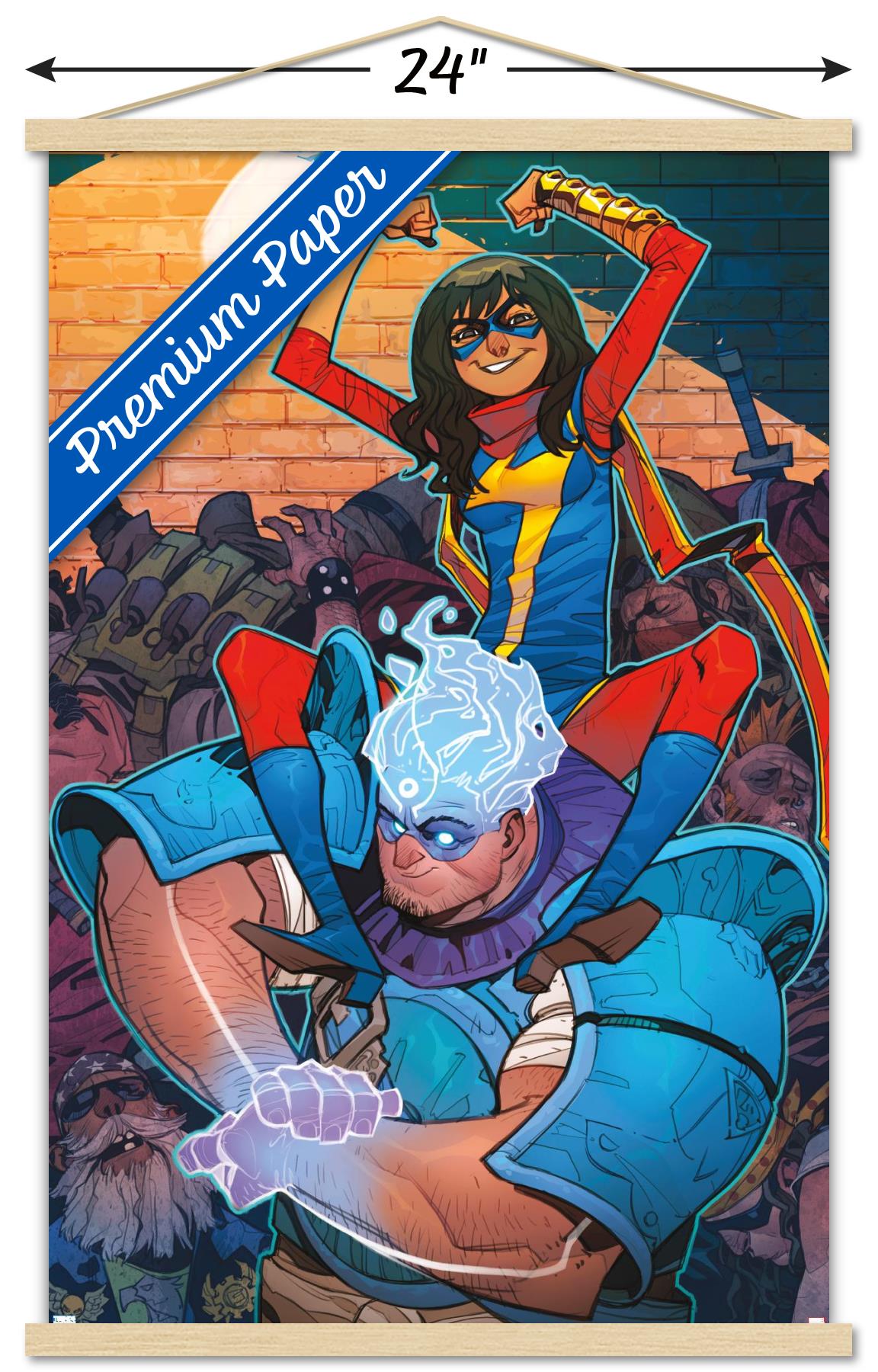 Marvel Comics - Ms. Marvel - Magnificent Ms. Marvel #13 Wall Poster with Wooden Magnetic Frame, 22.375" x 34"