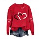 thumbnail image 4 of Xuyuer Valentines Day Shirts Women Valentine Crewneck Sweatshirts Love Heart Sweatshirt Valentine's Long Sleeve Tops Printed Sweatshirt Casual Loose Vintage Graphic Pullover Tops, 4 of 7