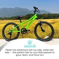 thumbnail image 6 of AVASTA Govet 20'' Kids Mountain Bike for 6-12 Years Old Boys Girls with Suspension Fork, 6 Speeds Drivetrain, Green, 6 of 11