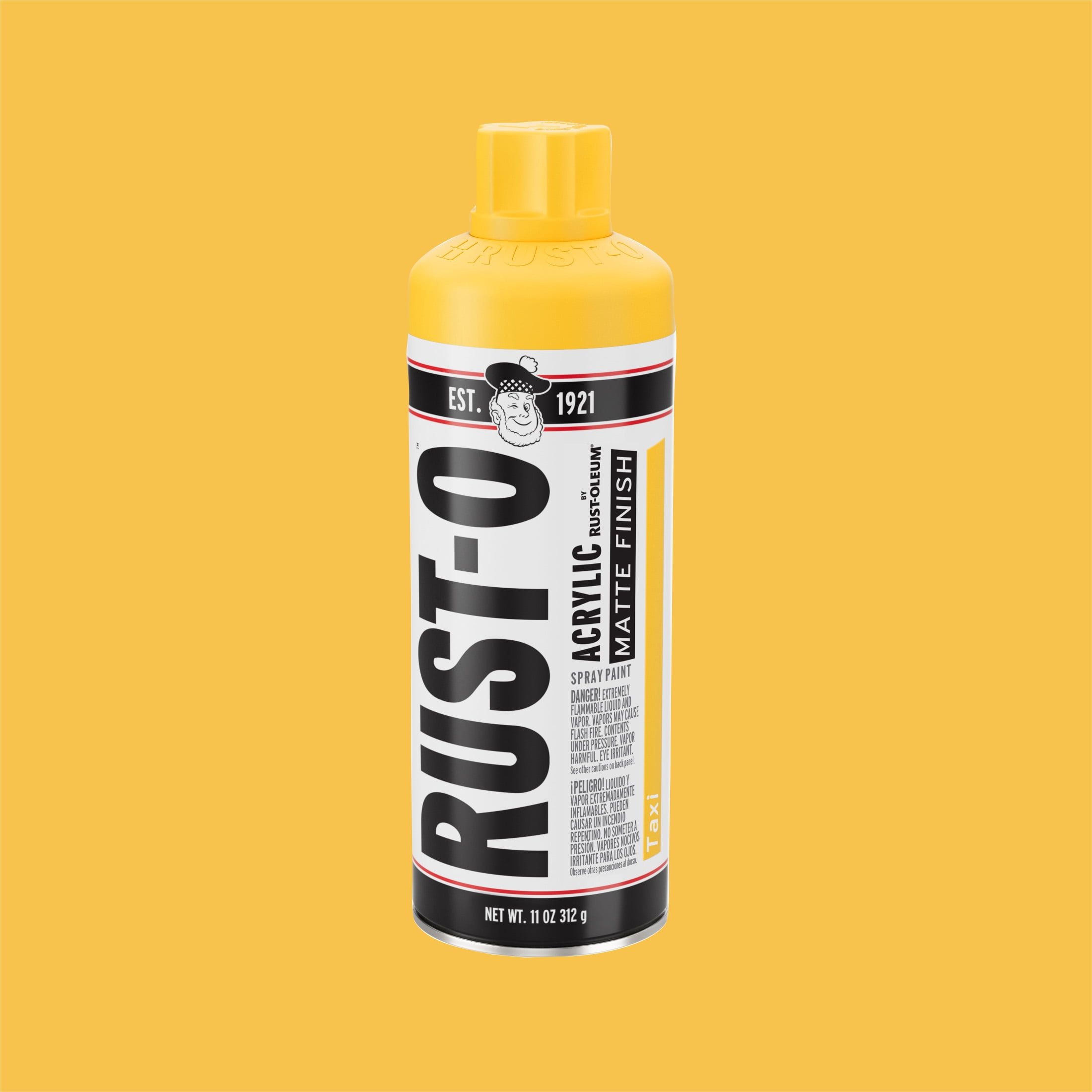 (6 pack) Taxi, Rust-Oleum Rust-O Acrylic Matte Spray Paint-392210, 11 oz