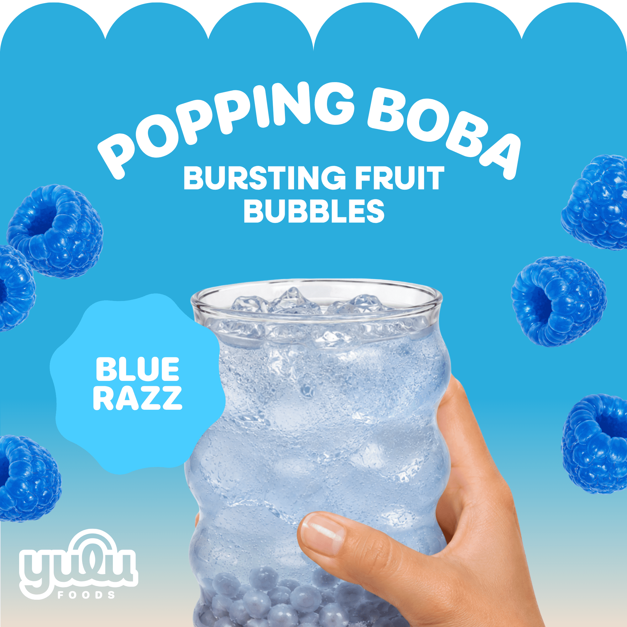Yulu Popping Boba Blue Raspberry Milk Tea Kit - 20 Pack