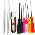 thumbnail image 3 of Straight/Curved Tweezers, Wrenches, Phillips/Flathead Screwdriver, Screws, Brush, Scissors, Kit with Storage Box for Overlocker, 3 of 4