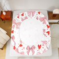 thumbnail image 5 of Erosebridal Bow Knot Pattern Bed Sheets King,Cartoon Bow Bowknot Bedding Sets King Size,Red Hlove Dots Sheet Set King For Teens,Lightweight Bedroom Decorative,4-Piece, 5 of 7