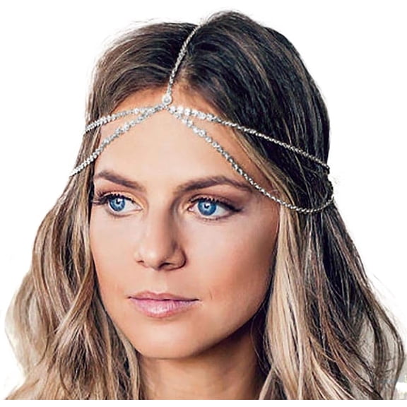 Gold Head Chain Bohemian Hair Jewelry Headpiece Forehead Band Festival Hair Headband Accessories for Women and Girls