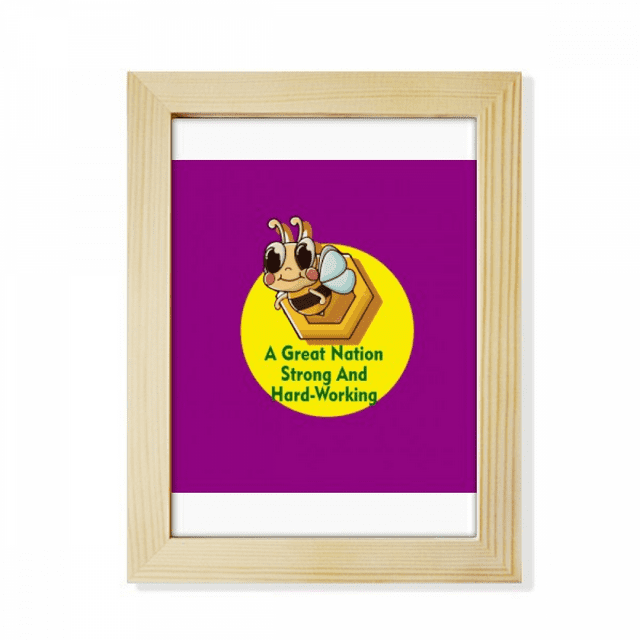 National Day Strong Courageous Desktop Adorn Photo Frame Display Art Painting Wooden
