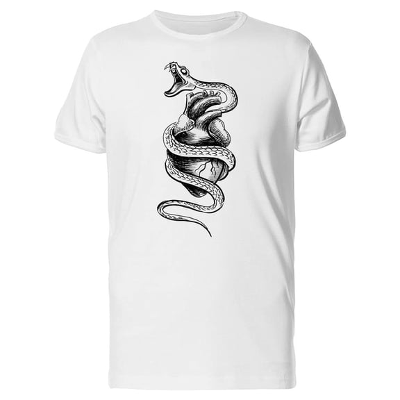 Evil Snake And Heart Sketch Tee Men's -Image by Shutterstock