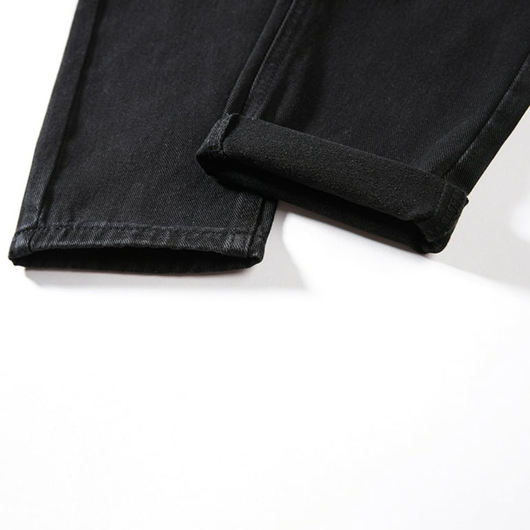 adviicd Men Pants Jeans For Men Men's Relaxed Fit Classic Jeans - Loose  Fashion Baggy Comfort Plain Pants Black Large 