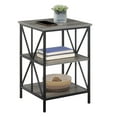 thumbnail image 2 of Convenience Concepts Tucson Starburst End Table with Shelves, Weathered Gray/Black, 2 of 6