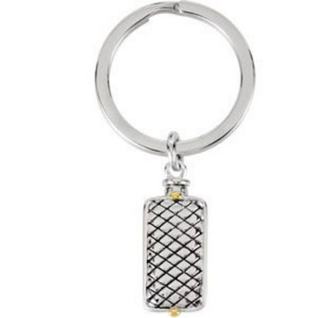 Woven Rectangle Ash Holder Key Chain - Inspirational Blessings in Sterling Silver