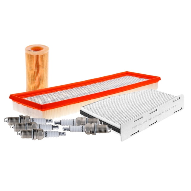 Kit De Bujías Cobre, Filtro De Aire, Filtro De Aceite Y Filtro De Cabina 8 PIEZAS Afinación Sin Aceite Compatible con Jetta 2005 A 2009 Volkswagen L5 2.5L
