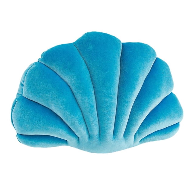Almohada de concha de mar suave de felpa con forma de concha de mar para sofá cama, silla, hogar, sala de estar, oficina, decoración